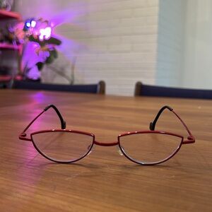 Rare Authentic Theo castafiori 36 Red 48mm Frames Glasses Belgium RX-able